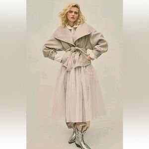 NWT Free People Mina Oversized Collar Long Sleeve Tie Front Jacket